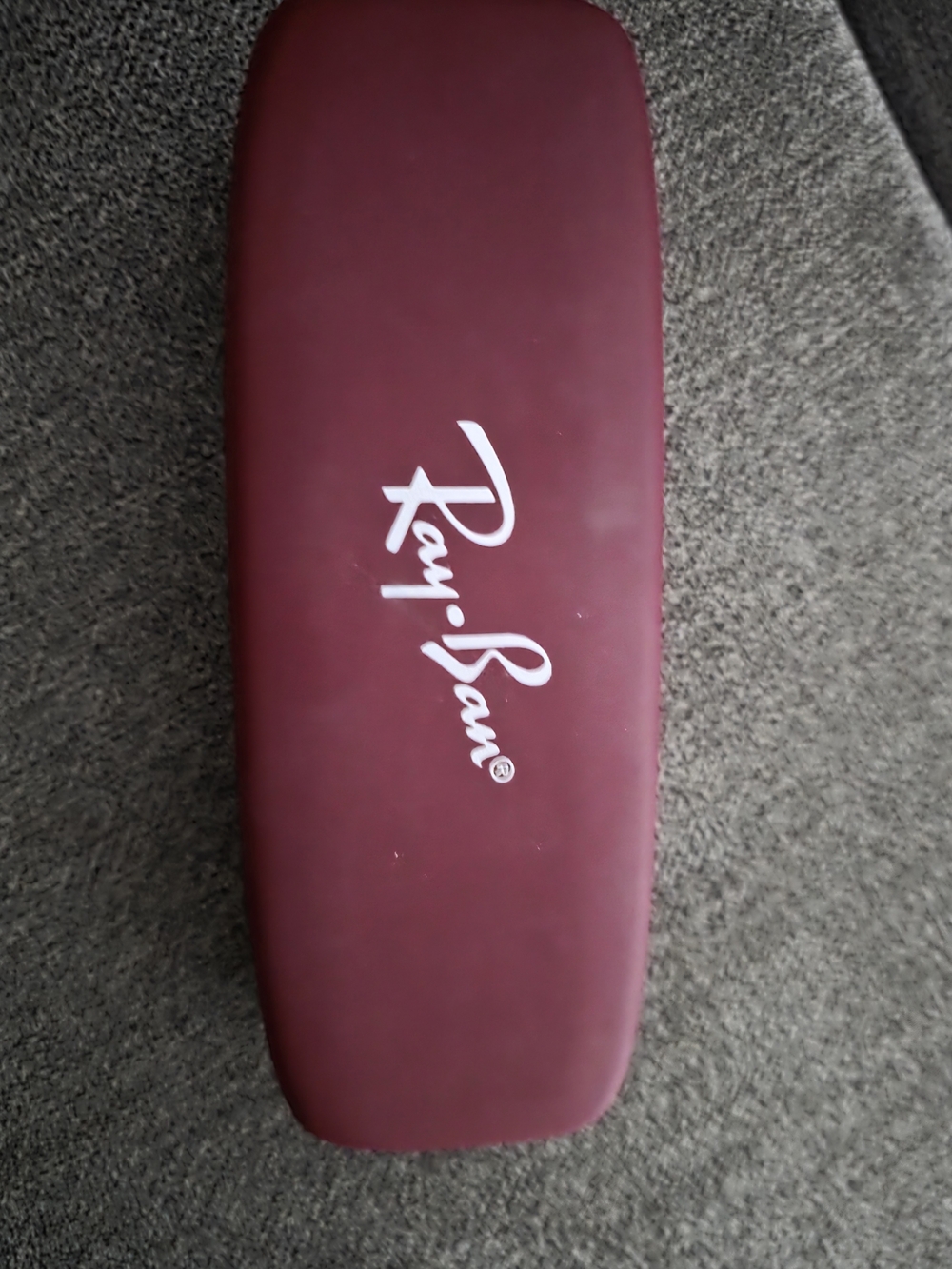Ray-Ban Burgundy Hard Sunglasses Case with White Logo